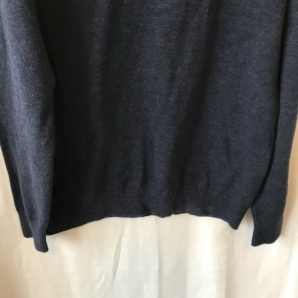 Van Heusen 1/4 Zip Knit Sweater Men’s Size Large Blue Mock Neck - Picture 4 of 14